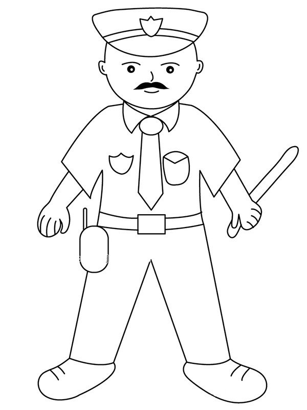 简笔画图片警察叔叔