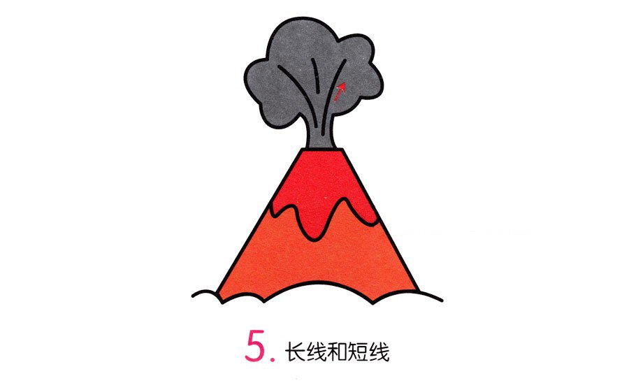 火山喷发简笔画