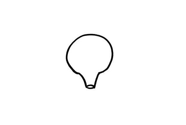 1.小朋友们在电视上都见过热气球吧？对它的外形轮廓是不是都比较熟悉呢？我们一起画出热气球的外部轮廓吧！