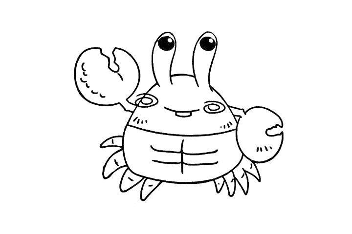卡通小螃蟹简笔画6