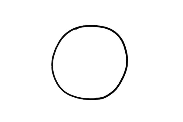 1.闹钟的形状是一个大大的圆形，你可以先用铅笔来画。