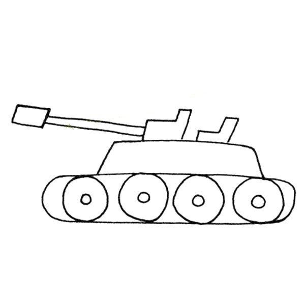 一组漂亮的坦克简笔画图片