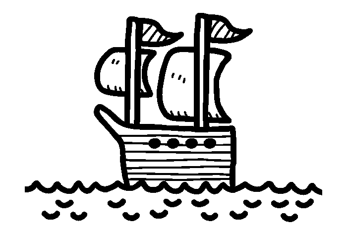 海盗船简笔画图片2