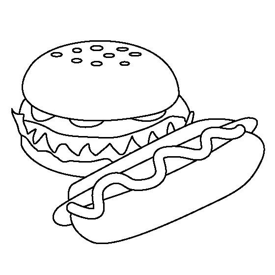 热狗和汉堡包简笔画图片