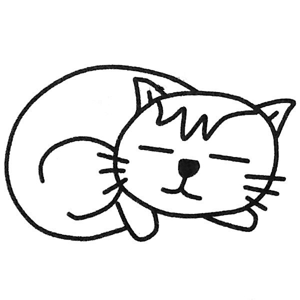 可爱的小懒猫简笔画图片