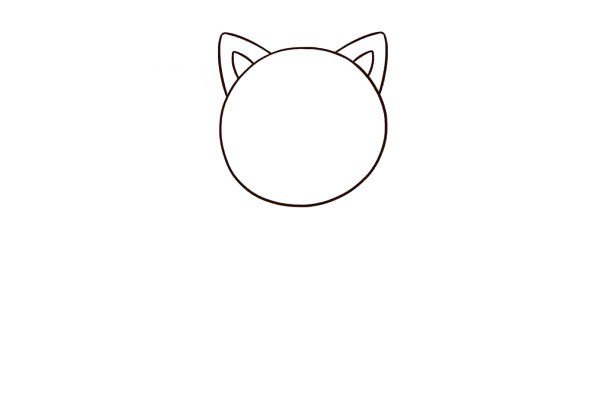 2.画出猫咪的耳朵