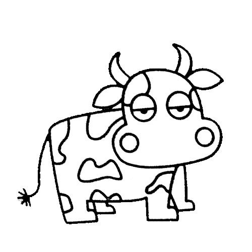 奶牛简笔画实例及步骤