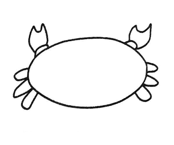卡通螃蟹简笔画步骤3