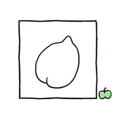 1.画出一个瘦桃子形状。
