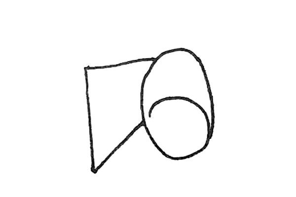 第二步：在“1”和“6”之间用两条斜线连接起来，并将“6”的弧线延伸下来。
