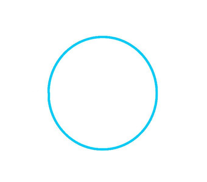 步骤1：首先画一个圆，这将是身体的基本形状。