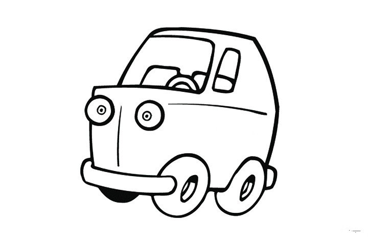 两张简单的小轿车简笔画图片1