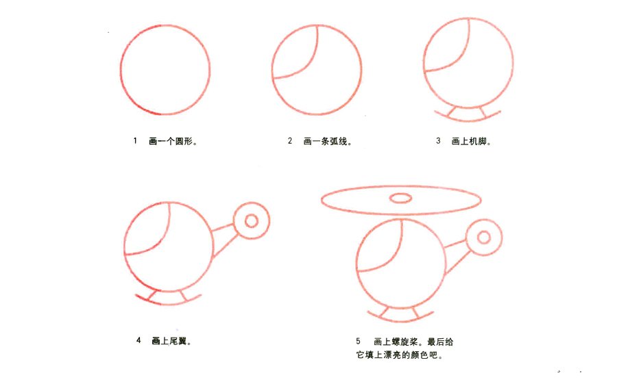 直升机简笔画画法