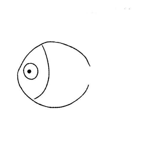 2.画出圆圆的眼睛和腮部。