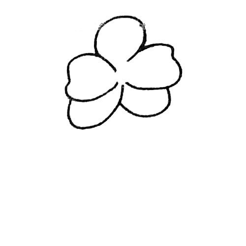 1.先画一个花朵。