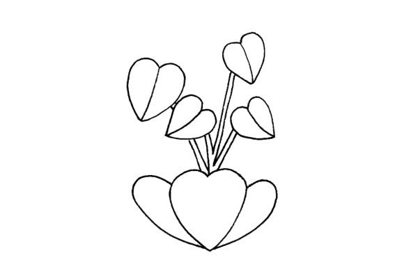 3.画出心形的花盆