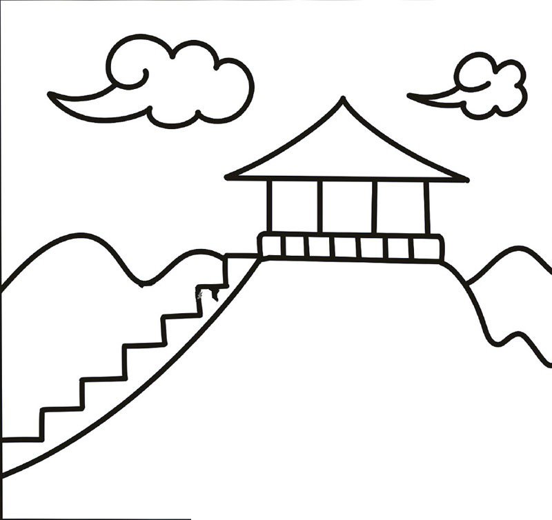 漂亮的建筑风景简笔画1