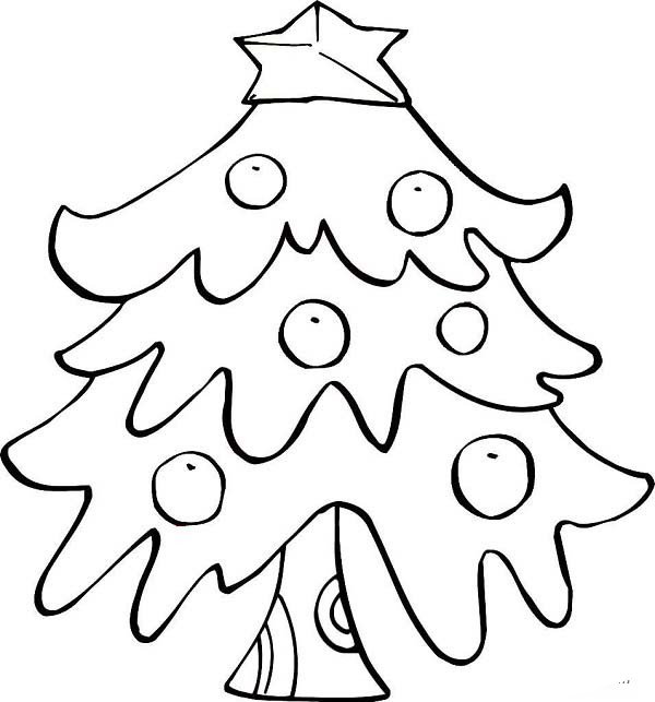 圣诞节漂亮的圣诞树简笔画