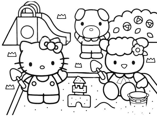 hello kitty简笔画图片