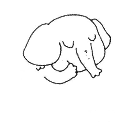 3.在脸上画出大象的眼睛和长鼻子