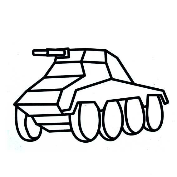 军事武器简笔画图片 装甲车简笔画