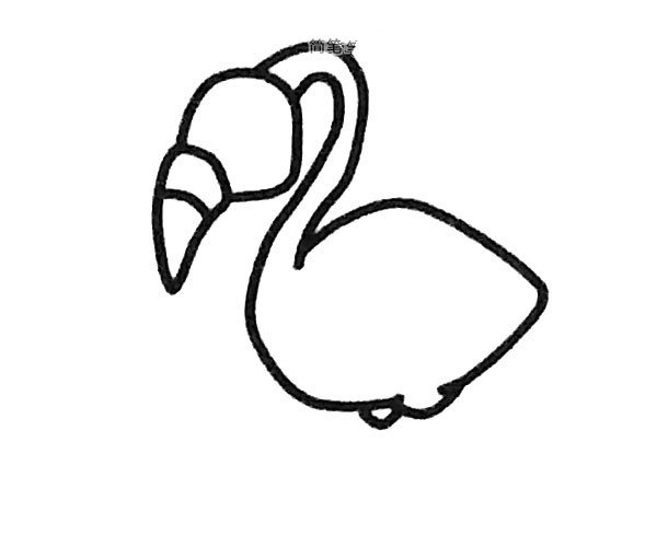 简单的火烈鸟简笔画步骤2