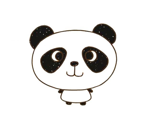 可爱的大头大熊猫简笔画图片