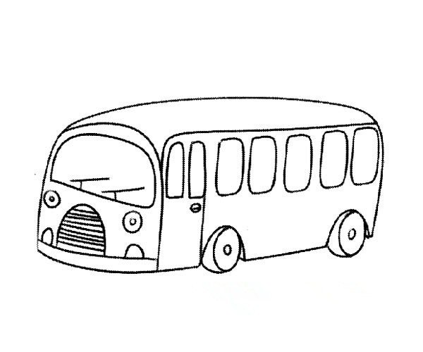 交通工具简笔画 幼儿公共汽车简笔画图片