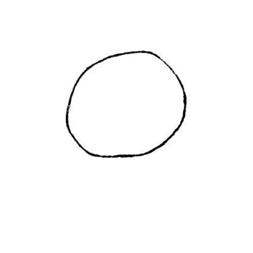 1.先画出一个一个圆形的花团儿图形。