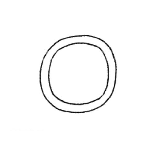 1.先画两个圆圈圈。