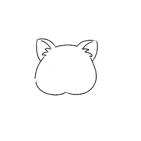 1.先画猫胖胖的脸。