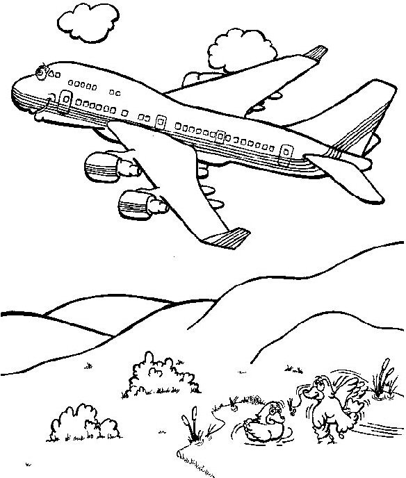 卡通民航飞机简笔画