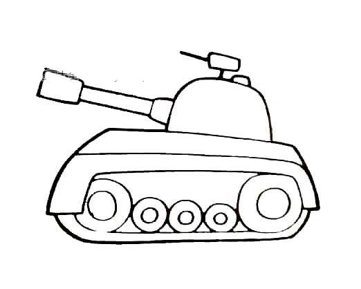 战斗坦克简笔画
