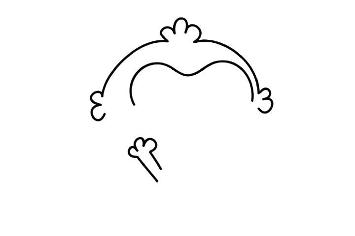 3.画小猴子的脸部轮廓和一只手