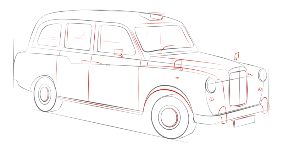 如何画一个伦敦出租车