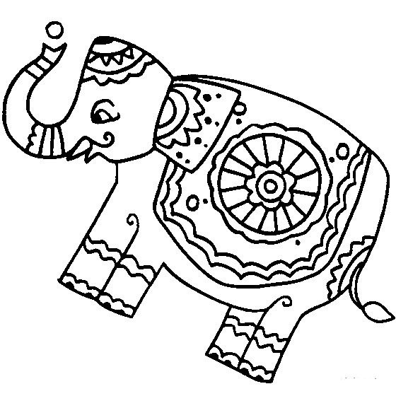 幼儿创意简笔画 华丽的大象简笔画图片