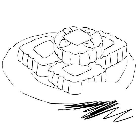 卡通中秋月饼简笔画图片