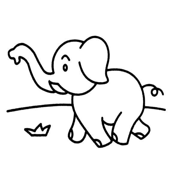 大象简笔画 调皮可爱的大象简笔画图片