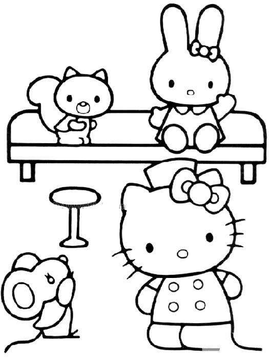 hello kitty简笔画图片