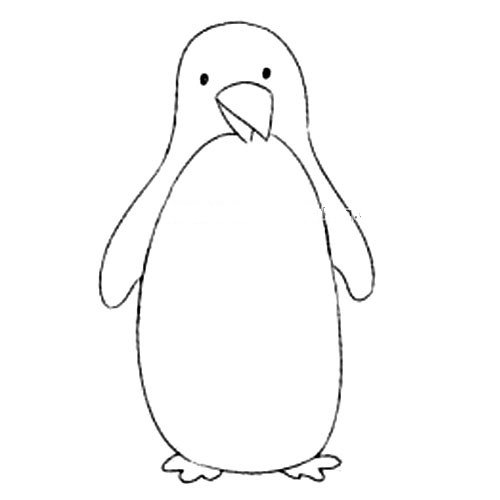 2.画出企鹅的头部及身体细节。