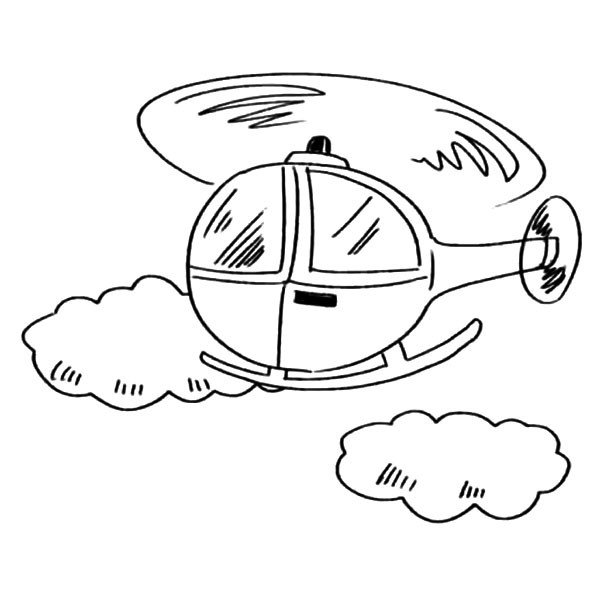 直升飞机简笔画图片1