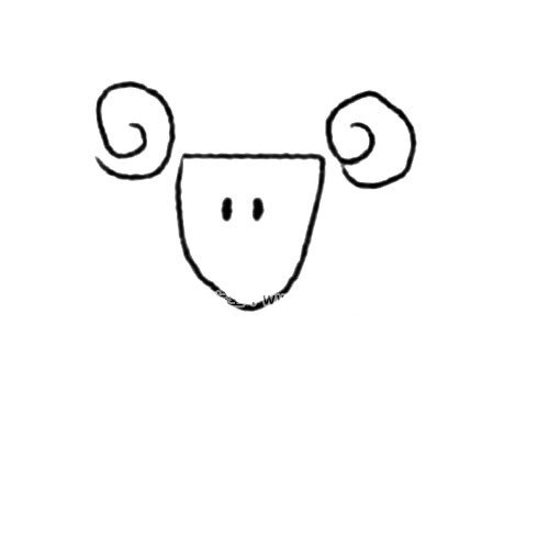2.再画绵羊的角。