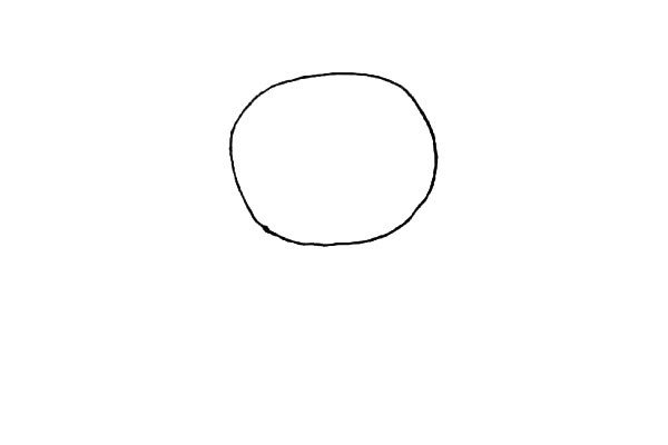 第一步：先画一个圆形。