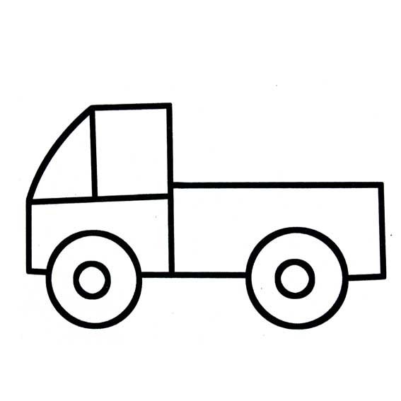 超简单的小卡车简笔画