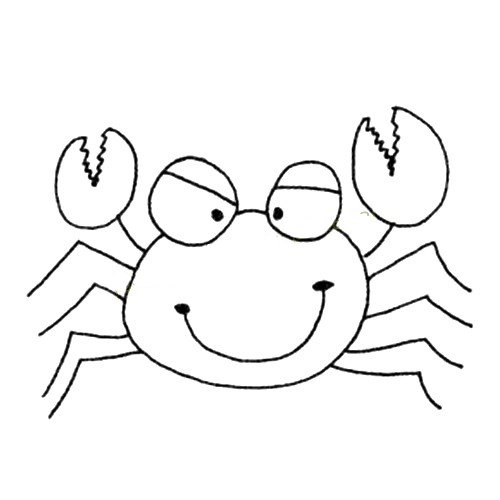开心的螃蟹简笔画图片