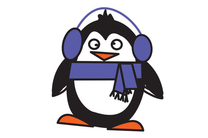 可爱的企鹅简笔画带颜色1