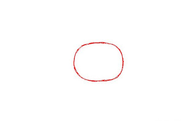 1.首先在页面中间附近画一个椭圆。作为Anais头部素描线条。