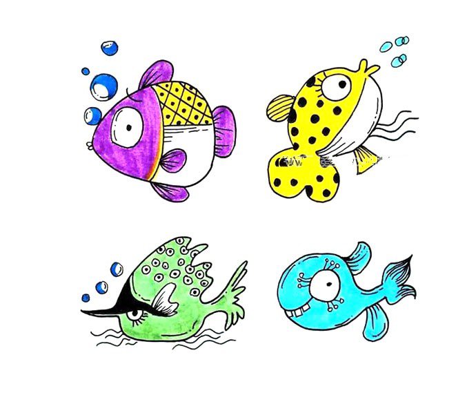 鱼的彩色简笔画图片3