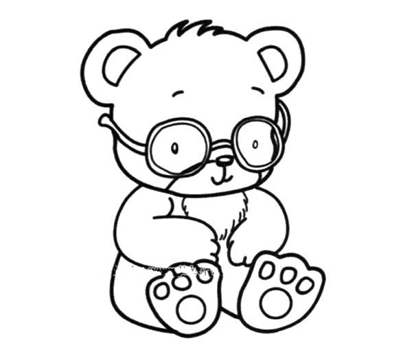 戴眼镜的玩具小熊