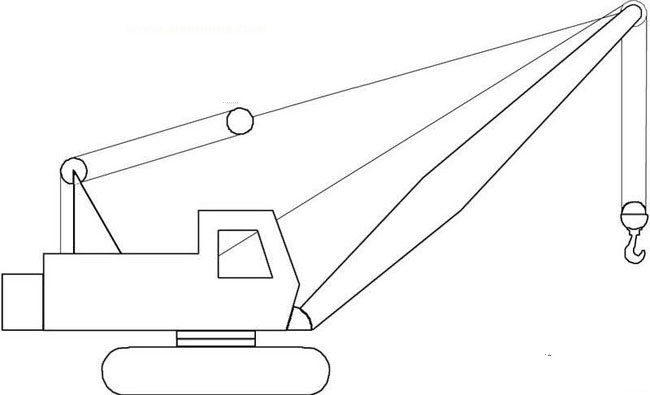 工程吊车简笔画